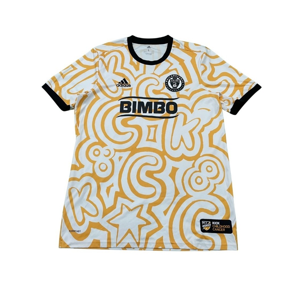Philadelphia Union‎ Adidas Kick Childhood Cancer 2020 Soccer Jersey Large Yellow